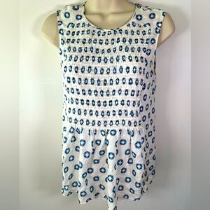 Paloma Blue Sleeveless Smocked Top - Size Small